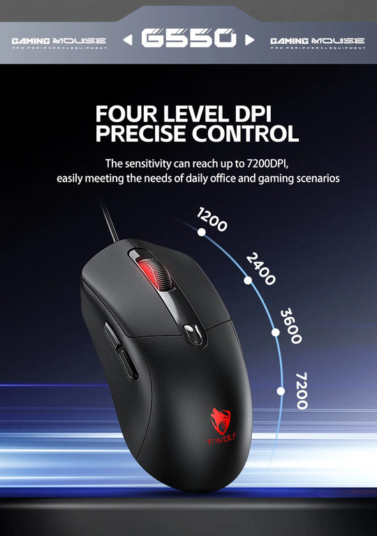 Wired Gaming Mouse - 6-Key High Precision Optical Mouse for PC & Laptop