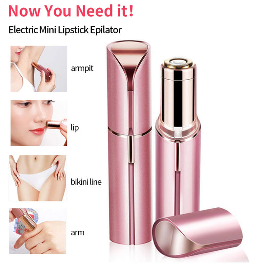 Electric Facial Hair Remover - Lipstick Shaver with Built-in LED Light - for Women