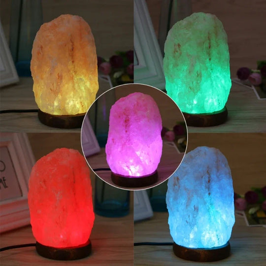 Himalayan Rock Salt Lamp - Natural Air Purifier Night Light for Home & Bedroom