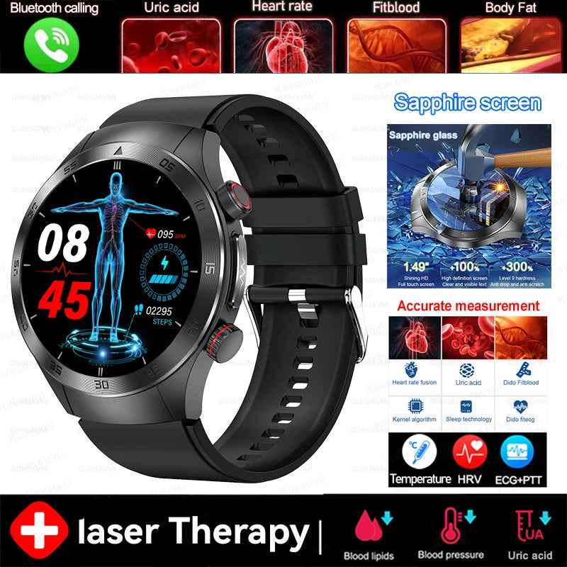 Smart Watch - Health Tracker Uric Acid Body Fat Bluetooth Call