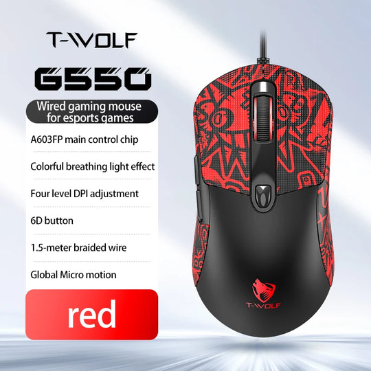 Wired Gaming Mouse - 6-Key High Precision Optical Mouse for PC & Laptop