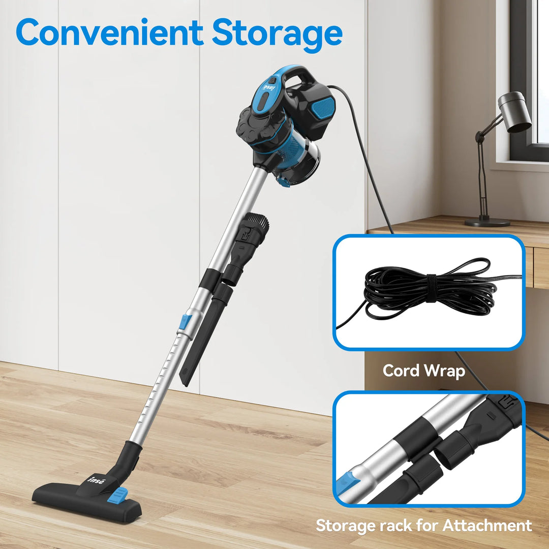 Corded Stick Vacuum Cleaner - 600W Powerful Suction, Bagless, Cyclone Filter - for Home, Pet Hair & Hard Floor