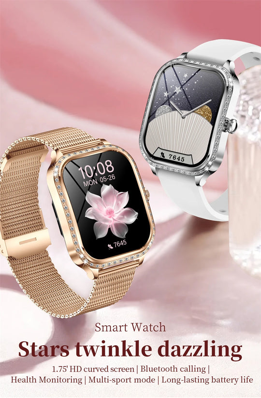 Luxury Smart Watch for Women - 1.75" HD Bluetooth Call Heart Rate Fitness Tracker