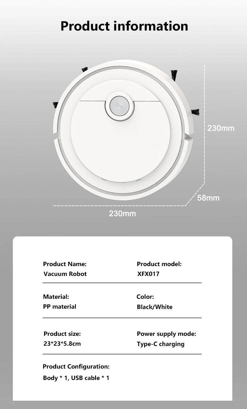 Smart Robot Vacuum & Mop - 3-in-1 Floor Cleaner for Pet Hair, Carpet & Hard Floors