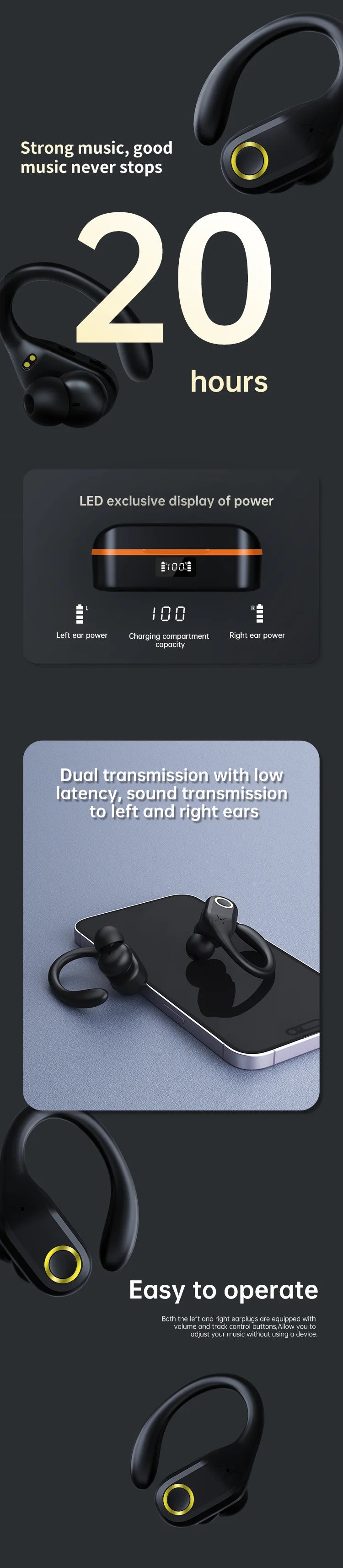 ANC Wireless Earbuds - Bluetooth 5.3 TWS with Dual Mics & ENC Noise Cancellation