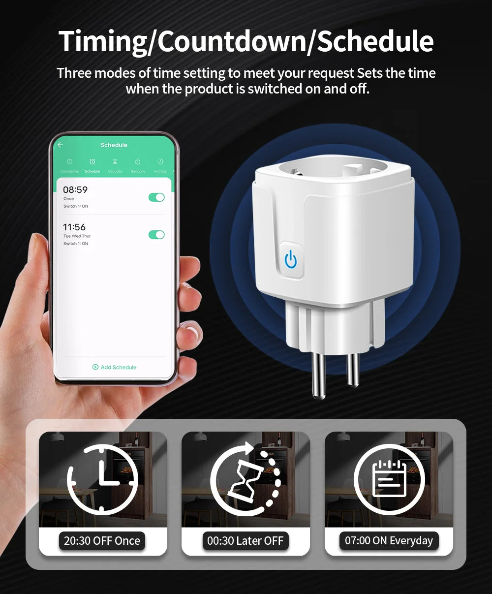 Smart Plug EU - WiFi & Zigbee, 16A/20A, Power Monitor & Timer - Works with Alexa & Google Home