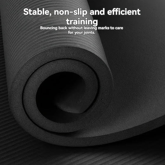 Thick Non-Slip Yoga Mat - Durable NBR Rubber for Home Fitness & Workouts