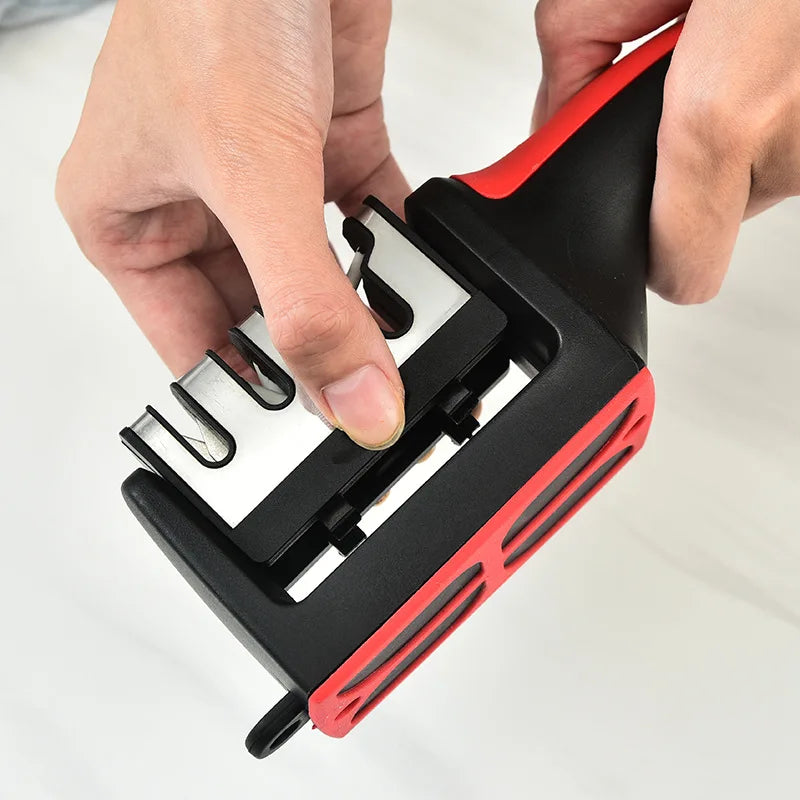 Kitchen Knife Sharpener - 4-Stage Hand-Held Sharpening Tool for All Knives