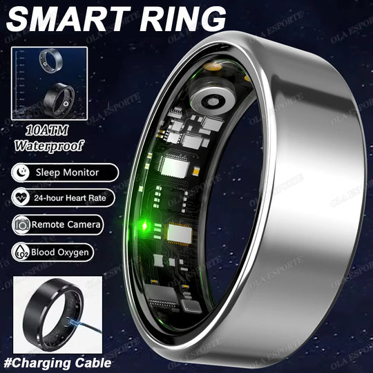 Smart Ring - Blood Oxygen Heart Rate Sleep Monitor GPS Tracking Waterproof