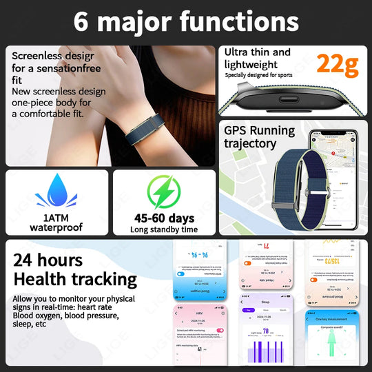 Smart Band Watch - Heart Rate Fitness Tracker Pedometer