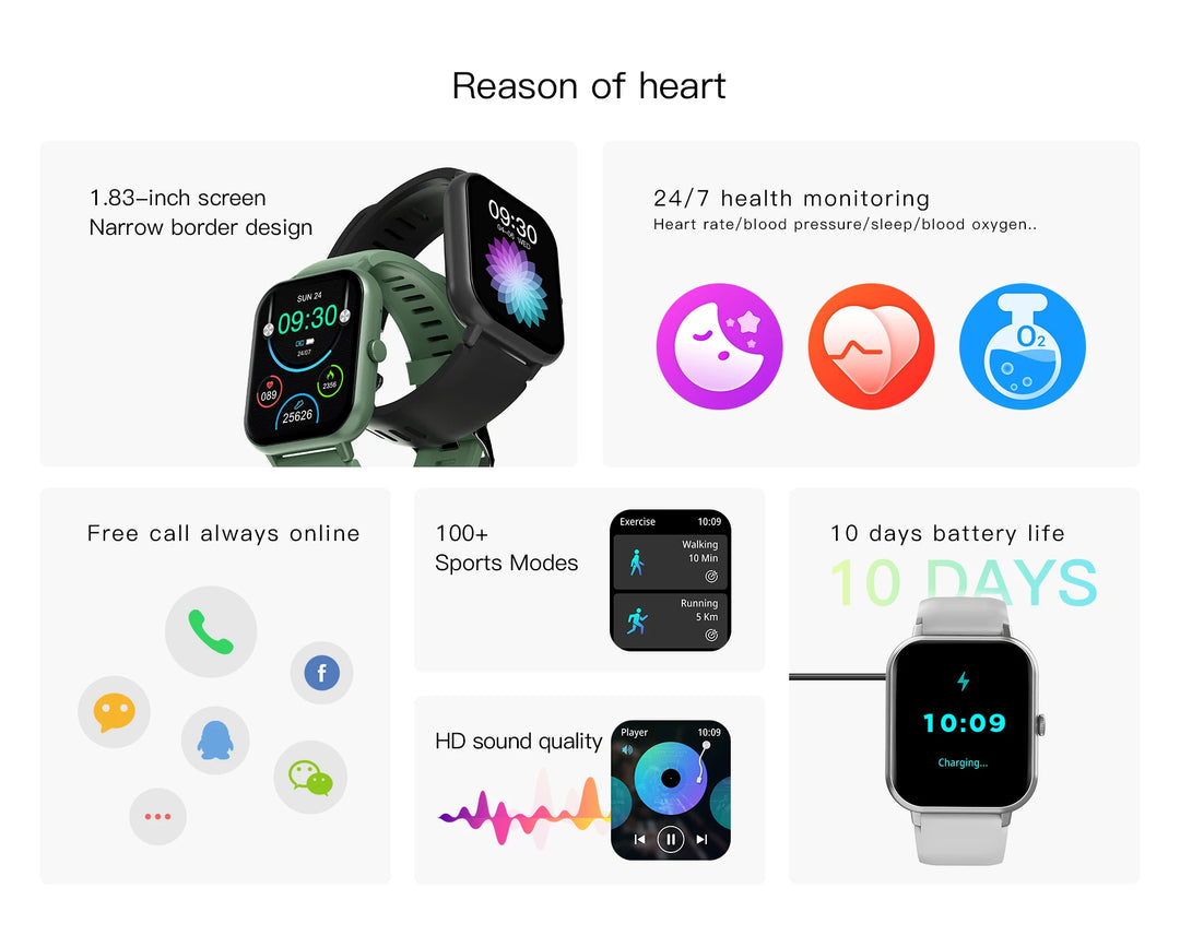 Smartwatch with Fitness Tracking & Notifications - Multi-Sport GPS Watch for iOS & Android