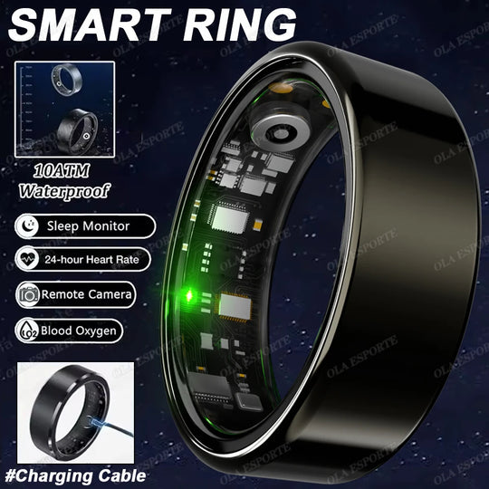 Smart Ring - Blood Oxygen Heart Rate Sleep Monitor GPS Tracking Waterproof