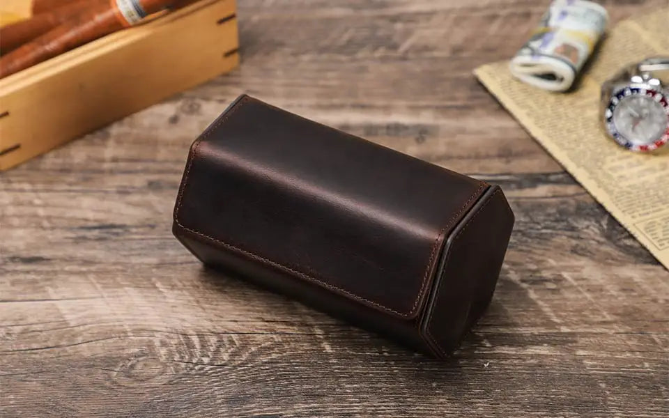 Vintage Genuine Leather Watches & Jewelry Organizers for Men Women