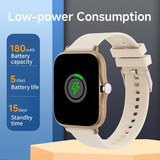 Square Sport Smartwatch - Heart Rate & Sleep Monitor with BT Call