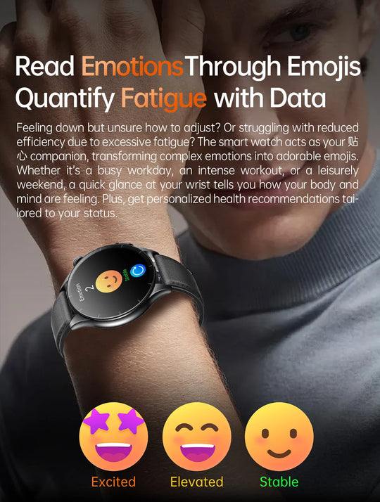 Smart Watch with ECG Health Monitoring - Uric Acid Blood Pressure Blood Oxygen for iOS & Android