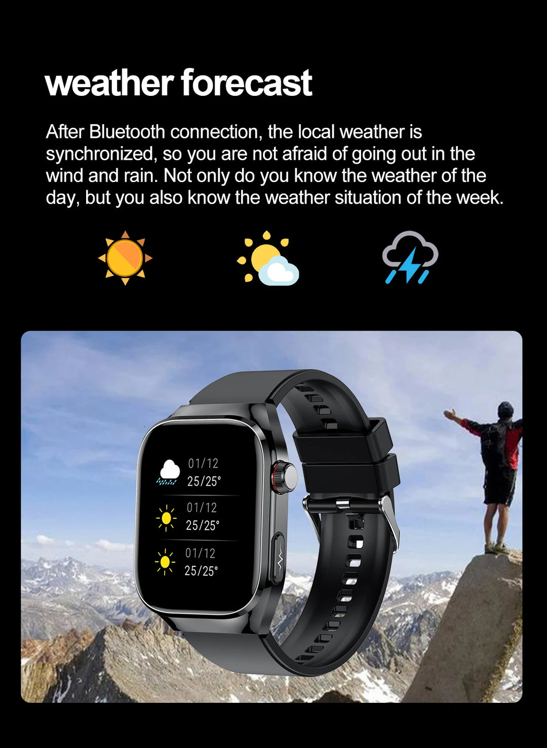 ECG+PPG Health Smartwatch - Heart Rate, Blood Pressure & BT Call Monitor