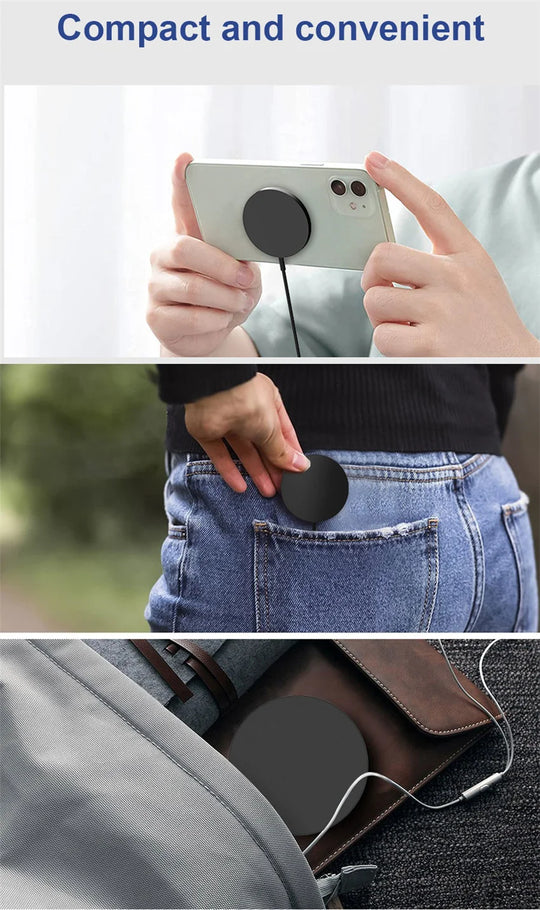 Magnetic iPhone Wireless Charger Pad USB  for 15 14 13 12 Pro Max Mini Fast Wireless Charging