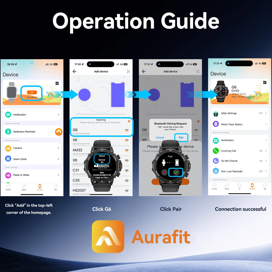 GPS Smartwatch - 1.43" AMOLED AI Sport Fitness Tracker with Bluetooth Call & Compass