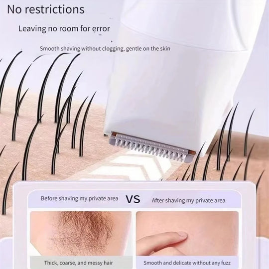 Portable Electric Lady Shaver - Armpit, Bikini, Arm, Leg & Face Hair Removal - Painless