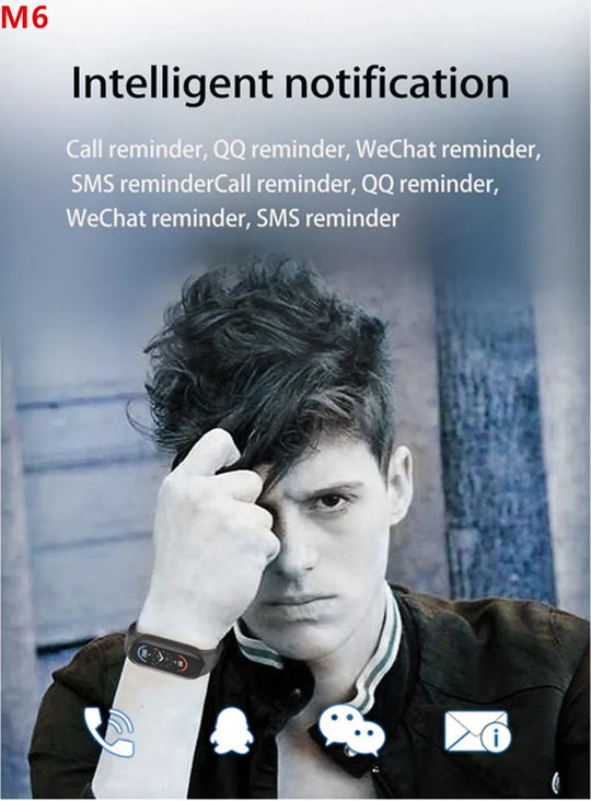 M6 Smartwatch - Heart Rate & Blood Pressure Monitor Fitness Tracker Watch