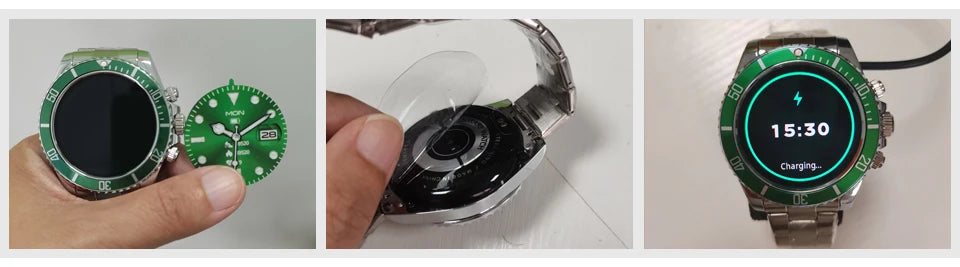 Luxury Smart Watch for Men - Fitness Tracker Bluetooth Call DIY Faces