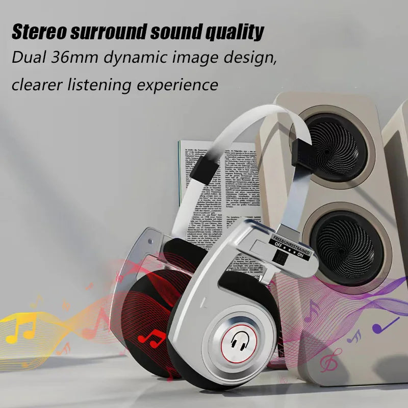 Wireless Retro Over-Ear Headphones - Bluetooth Foldable Noise Cancelling