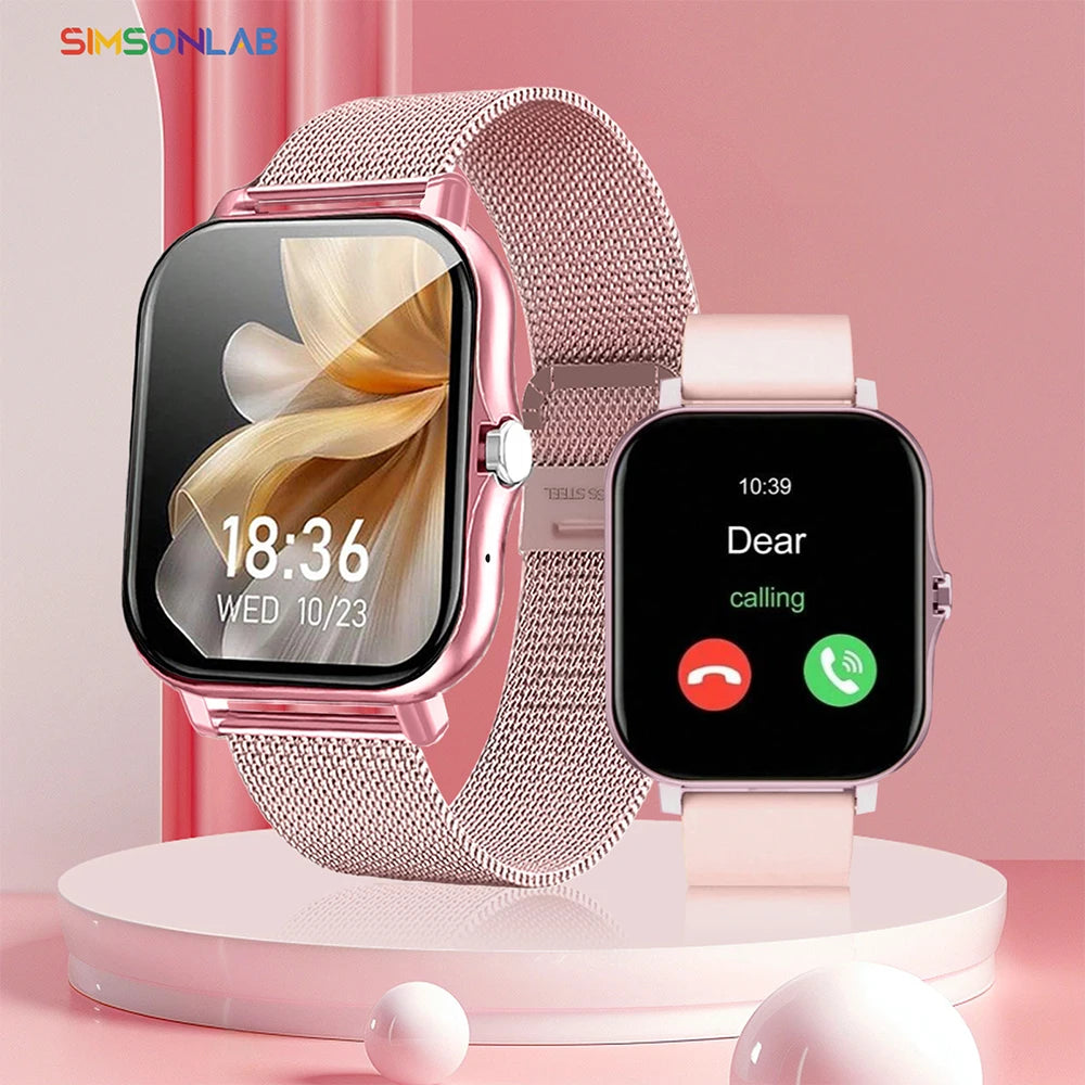 Square Sport Smartwatch - Heart Rate & Sleep Monitor with BT Call