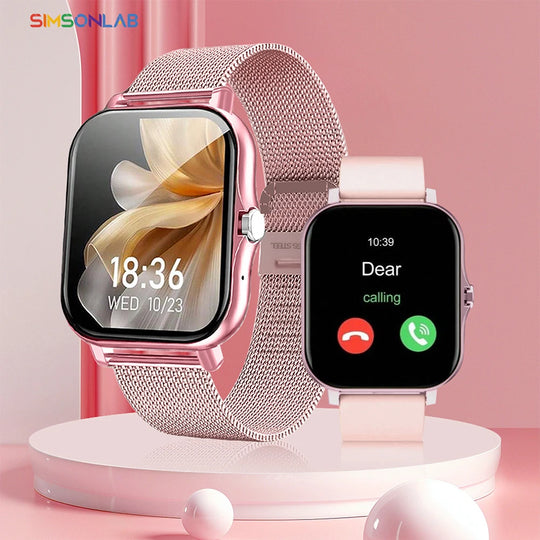 Square Sport Smartwatch - Heart Rate & Sleep Monitor with BT Call