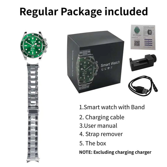 Luxury Smart Watch for Men - Fitness Tracker Bluetooth Call DIY Faces