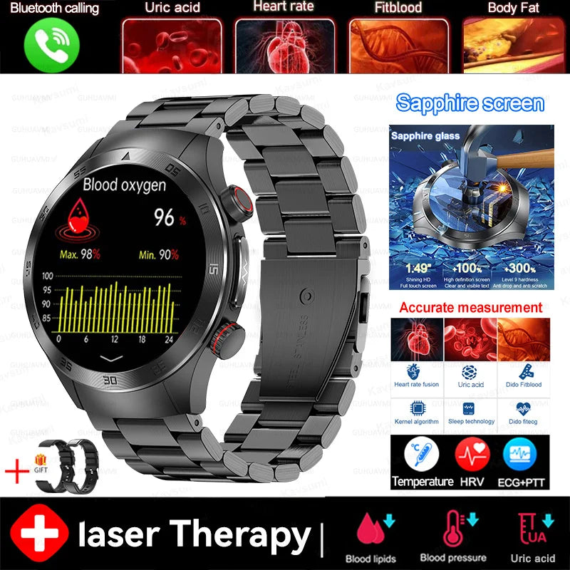 Smart Watch - Health Tracker Uric Acid Body Fat Bluetooth Call