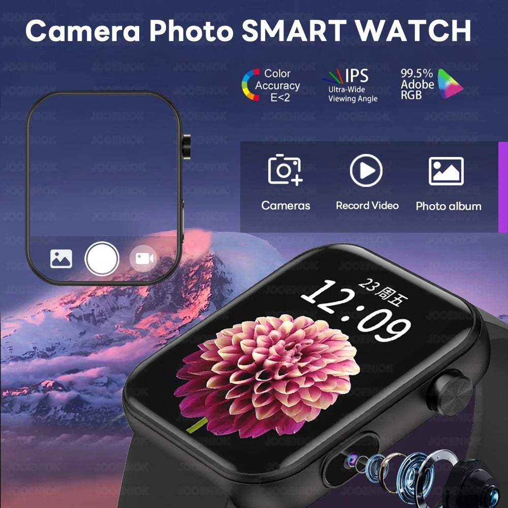 Smart Watch with Camera - Photo Video Heart Rate Bluetooth Call Waterproof