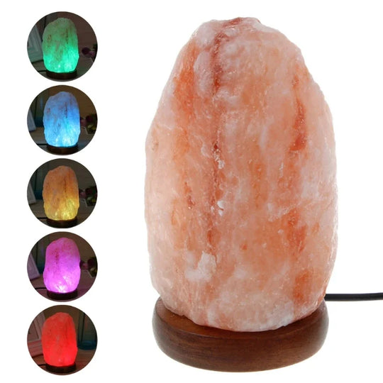 Himalayan Rock Salt Lamp - Natural Air Purifier Night Light for Home & Bedroom