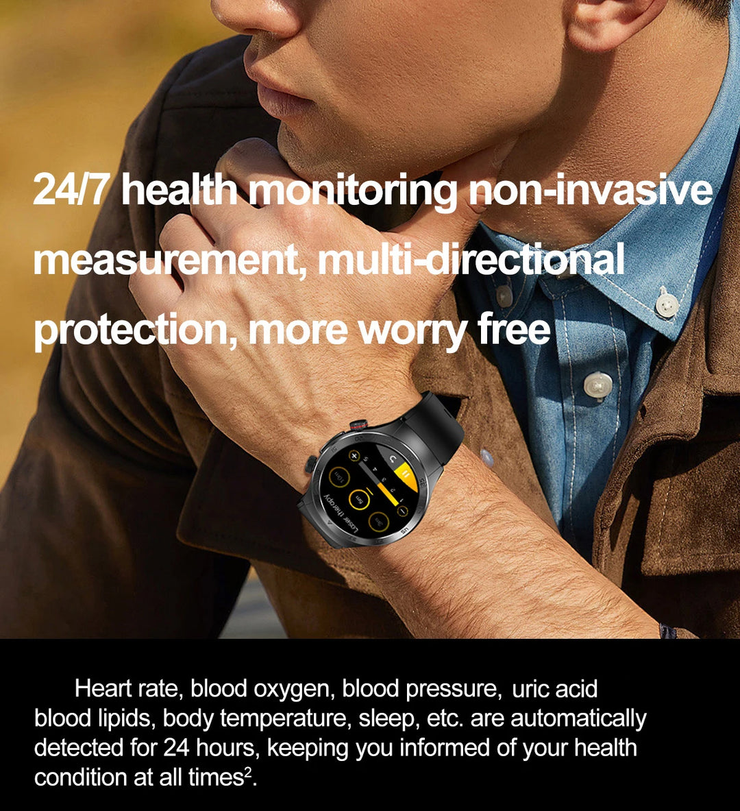 Smart Watch - Health Tracker Uric Acid Body Fat Bluetooth Call