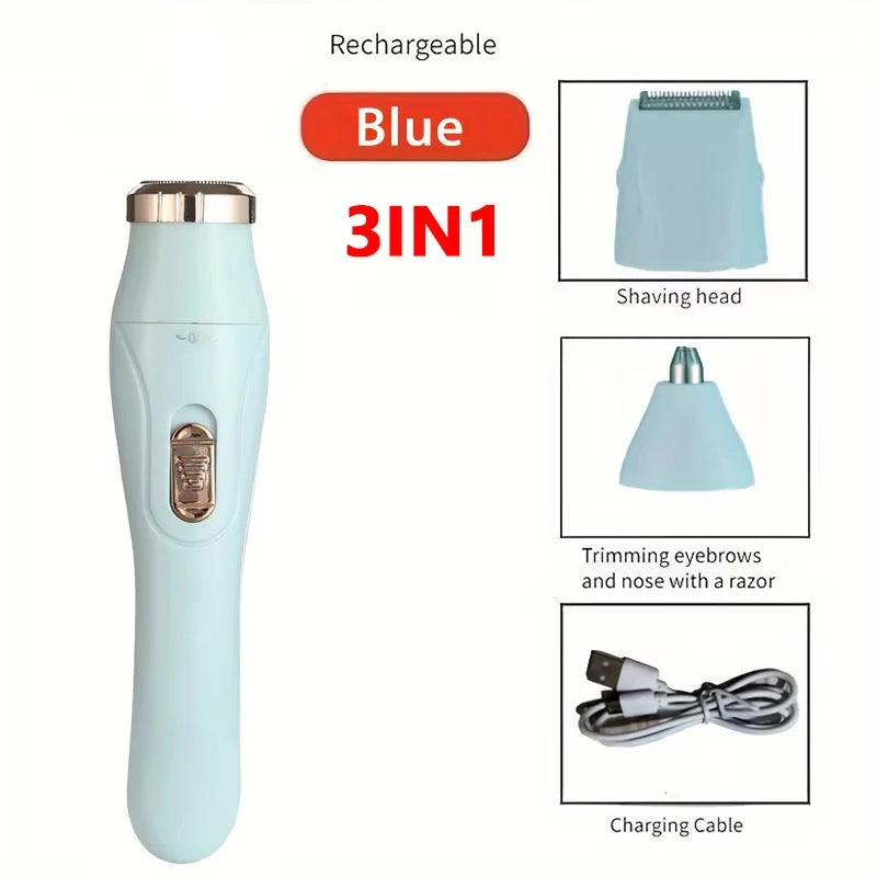 Portable Electric Lady Shaver - Armpit, Bikini, Arm, Leg & Face Hair Removal - Painless