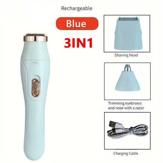 Portable Electric Lady Shaver - Armpit, Bikini, Arm, Leg & Face Hair Removal - Painless