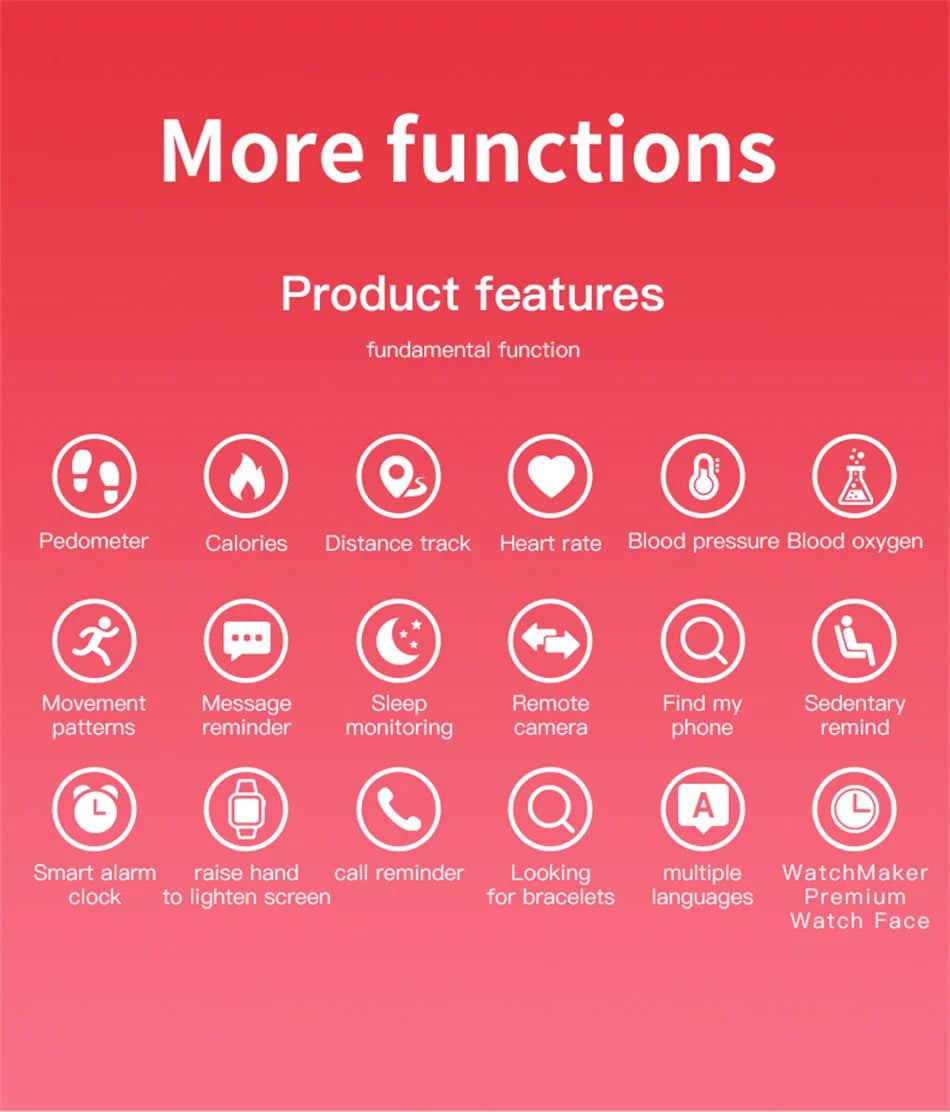 M8 Smart Watch - Fitness Tracker with Heart Rate Monitor for Android & iOS