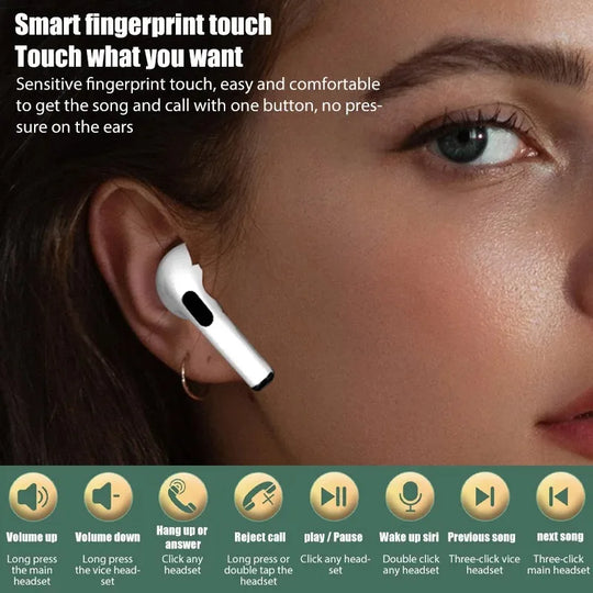 True Wireless Earbuds with Active Noise Cancelling - Bluetooth 5.3 Earphones