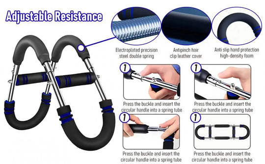 65*17.5cm Twister Arm Exerciser With Foam Handle 40-50kg Adjustable Chest Workout Bar Forearm Triceps Muscle Fitness Equipment