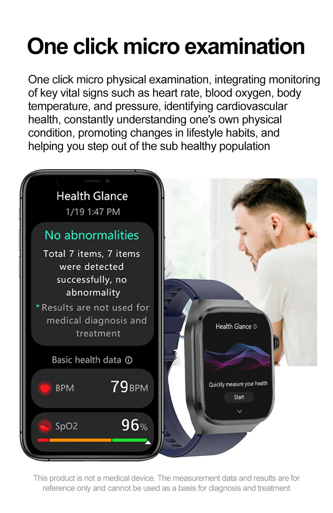 ECG+PPG Health Smartwatch - Heart Rate, Blood Pressure & BT Call Monitor