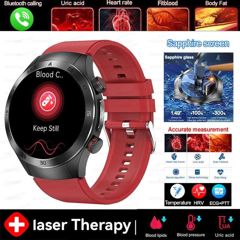 Smart Watch - Health Tracker Uric Acid Body Fat Bluetooth Call