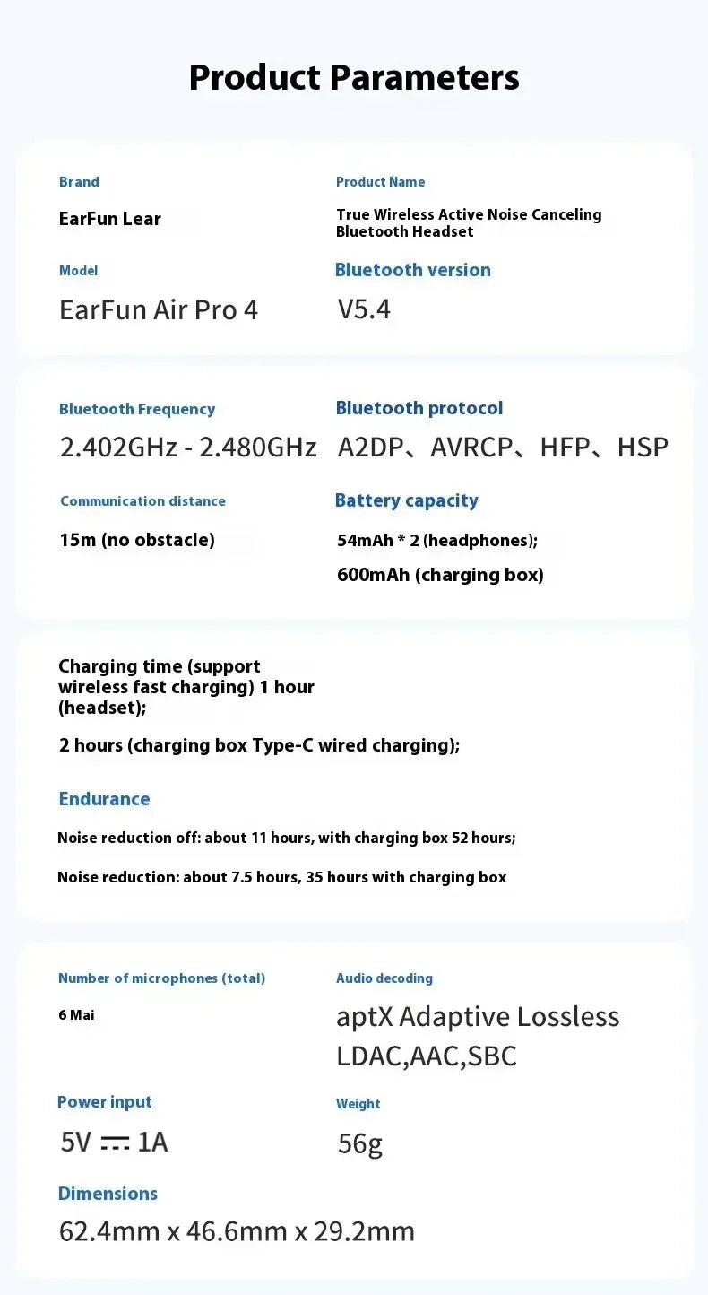 Bluetooth Earbuds - Active Noise Reduction Waterproof Gaming Earphones