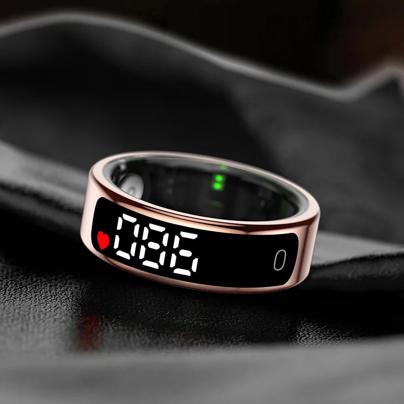 Smart Ring - LED Display Heart Rate Blood Oxygen Monitor Waterproof