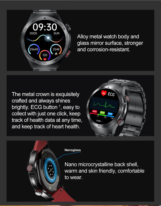 Smart Watch - Health Tracker Uric Acid Body Fat Bluetooth Call