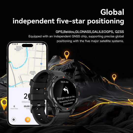 GPS Smartwatch - 1.43" AMOLED AI Sport Fitness Tracker with Bluetooth Call & Compass