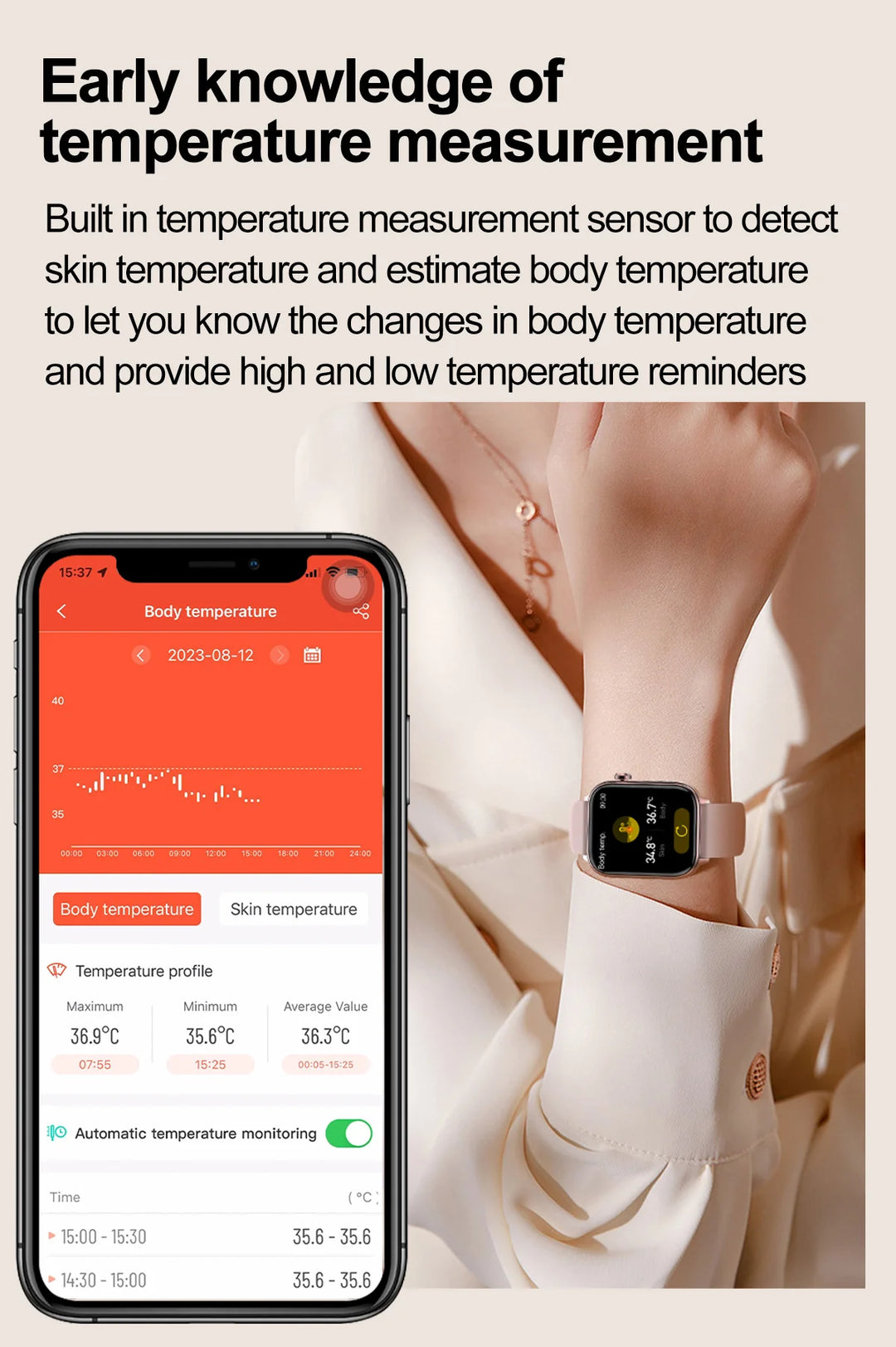 Smart Watch for Women - Heart Rate Health Tracker Menstrual Monitor