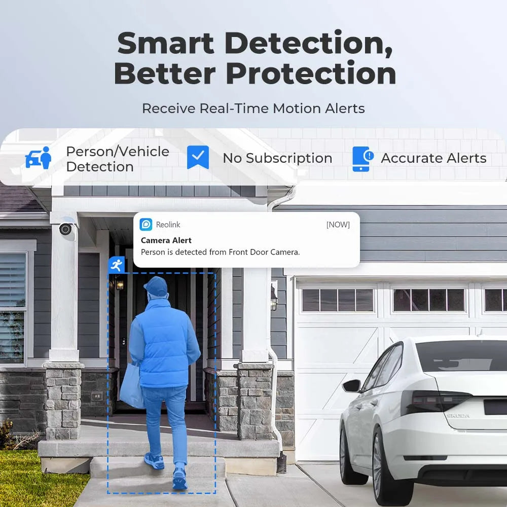 Outdoor Security Camera System - 4K 8CH PoE NVR with 8MP IP Cameras & Night Vision