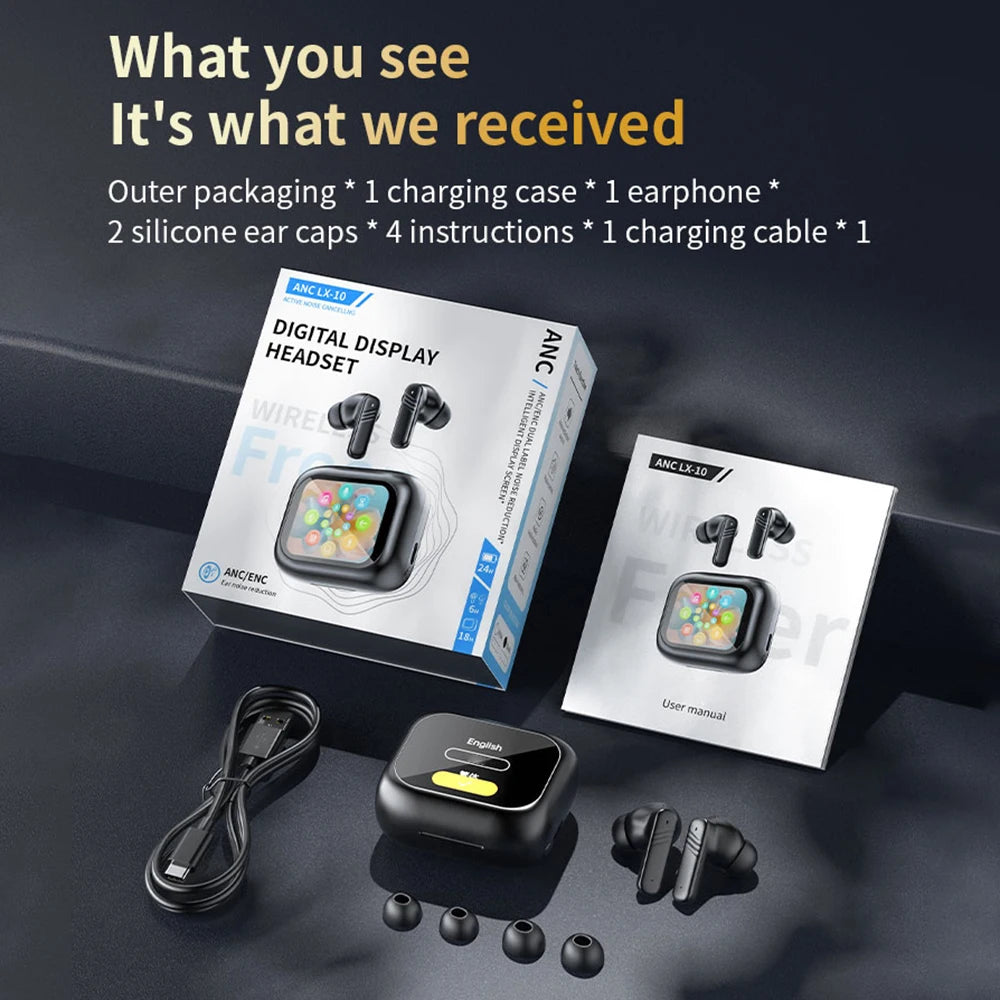 Wireless Earbuds - Touch Screen ANC ENC Noise Cancelling Bluetooth