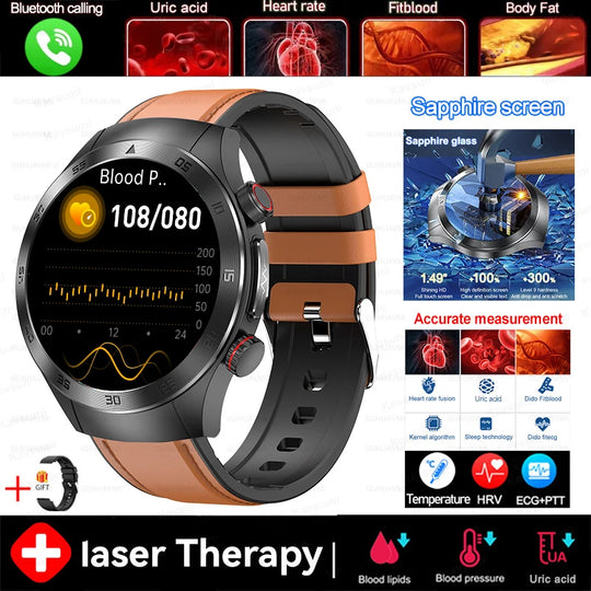 Smart Watch - Health Tracker Uric Acid Body Fat Bluetooth Call