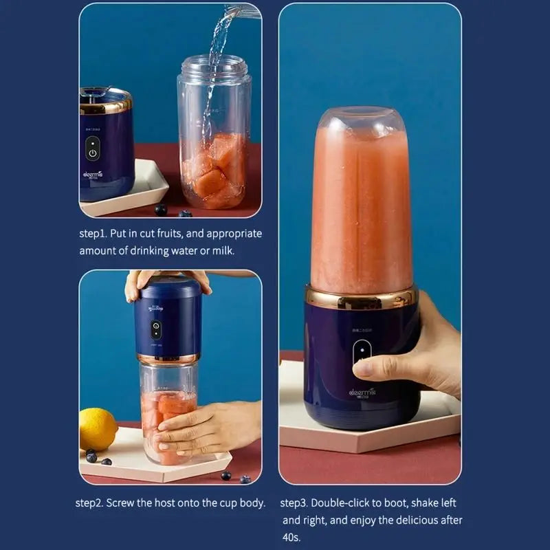 Portable Juicer Cup - 6-Blade Blender Bottle for Smoothies & Fresh Juice