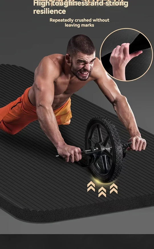 Thick Non-Slip Yoga Mat - Durable NBR Rubber for Home Fitness & Workouts